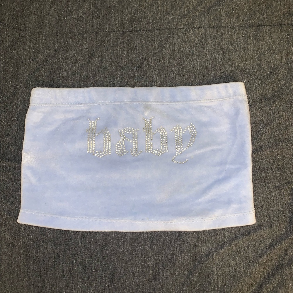 baby blue terry cloth tube top from forever 21 size small